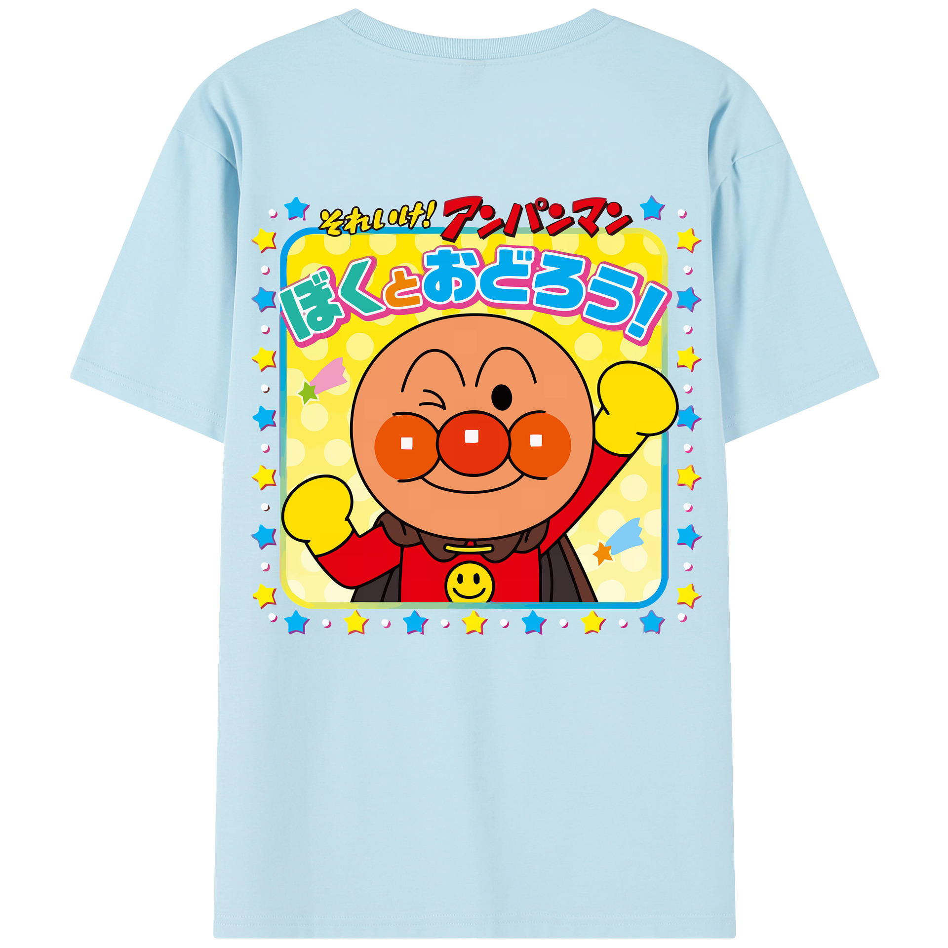 （画像用） アンパンマン Anpanman 綿100％半袖Tシャツ（背面プリント）